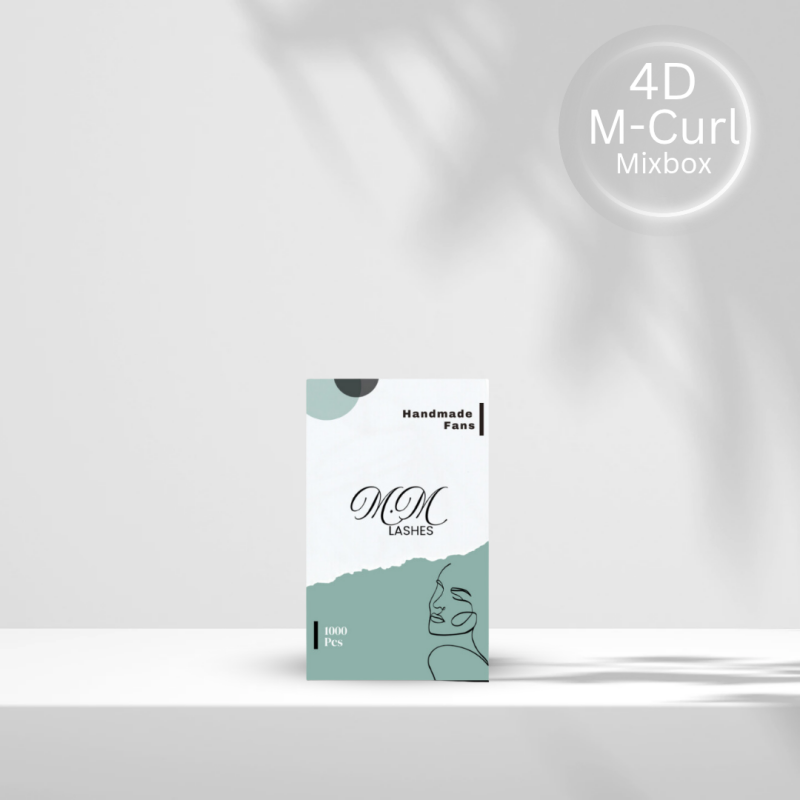 4D/ M-Curl Fertigfächer auf Klebestreifen, MIXBOX 8-14 mm, 1000 Wimpernfächer