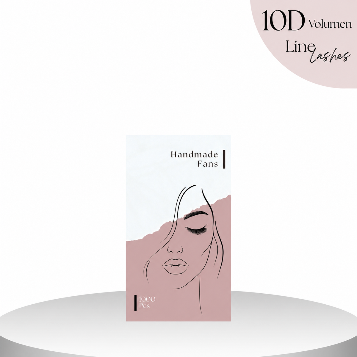10D Mega-Volumen-Wimpernfächer auf Klebestreifen – 1.000 Stück, Einzellängen 6–15 mm, CC- oder D-Curl, Stärke 0,03 mm