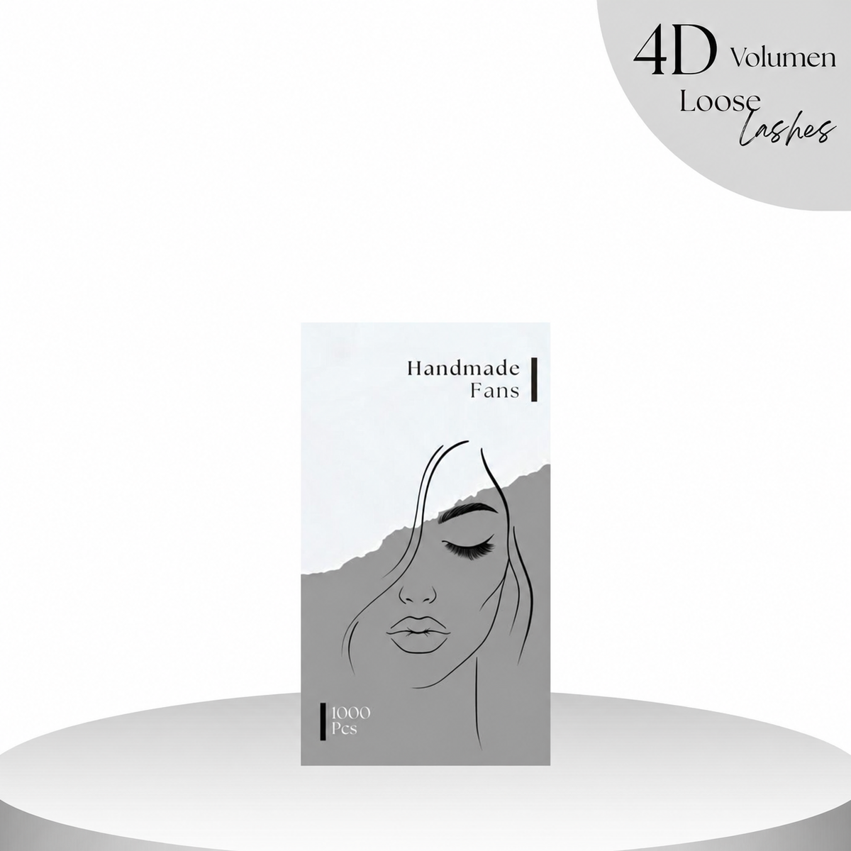 4D Loose Fertigfächer – 1.000 handgefertigte Wimpernfächer in Einzellängen von 6–15 mm, CC- oder D-Curl, Stärke 0,07 mm
