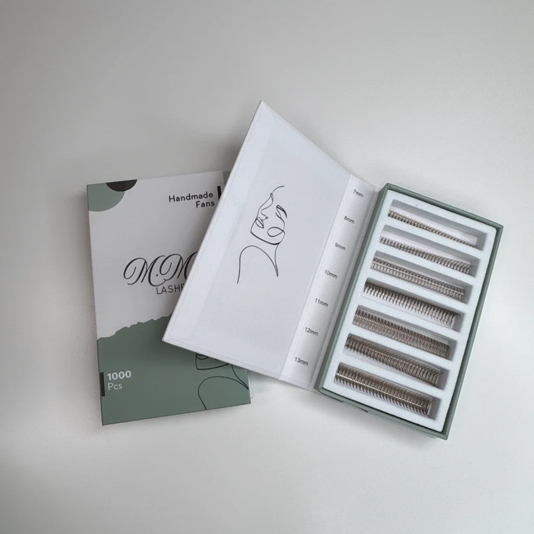 2D Fertigfächer | Dark Brown | auf Kleberstreifen - MIXBOX 7-13mm