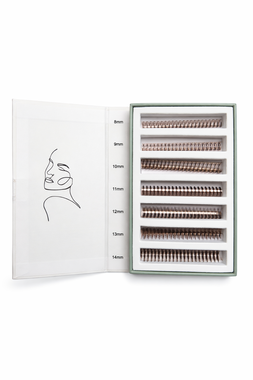 4D | Dark Brown | Fertigfächer auf Kleberstreifen | MIXBOX 8-14mm