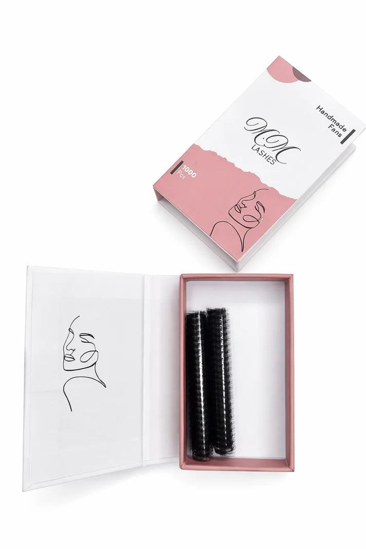 10D Mega-Volumen-Wimpernfächer auf Klebestreifen – 1.000 Stück, Einzellängen 6–15 mm, CC- oder D-Curl, Stärke 0,03 mm